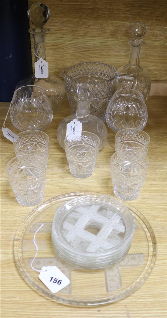 A quantity of Waterford and other table glass, tallest 31cm